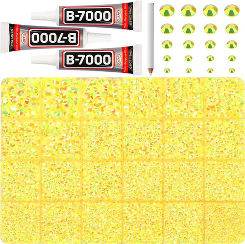 Miniatura 16 de Pegamento para Gemas b7000 con 7500 Piezas de Diamantes de Imitación Rojos para Manualidades, Ropa, Tela, Cristales de Parte Plana para Zapatos