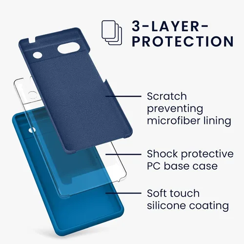 Miniatura 109 de kwmobile Funda Compatible con Google Pixel 6 Pro - Funda de teléfono de silicona TPU con acabado suave - Azul Arrecife