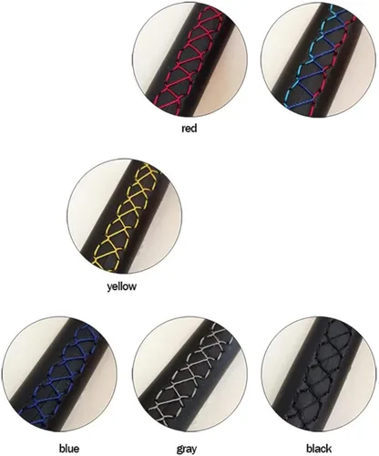Miniatura 3 de SKITTO Funda para volante de automóvil, color negro, gamuza roja, para Audi Q5 SQ5 2017-2019 Q3 2018 2019 Q8 SQ8 2018 2019 Q7 SQ7 2014-2019