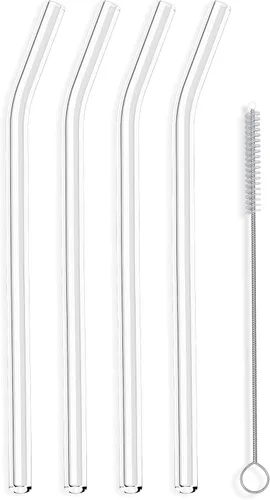 Hummingbird Glass Straws, sorbetes transparentes de 9 pulgadas x 9,5 mm, fabricado con orgullo en Estados Unidos, reutilizable para licuado, té,