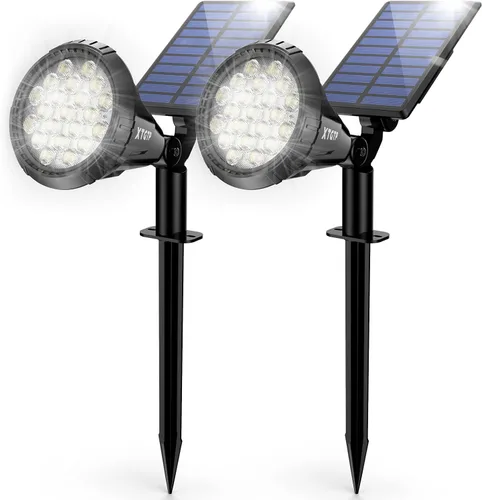 Miniatura 15 de Focos Solares Al Aire Libre Cambio De Color, Luces De Mástil De Bandera Ajustables 180°, Luces De Jardín Solares Impermeables IP67, Luces De Pared
