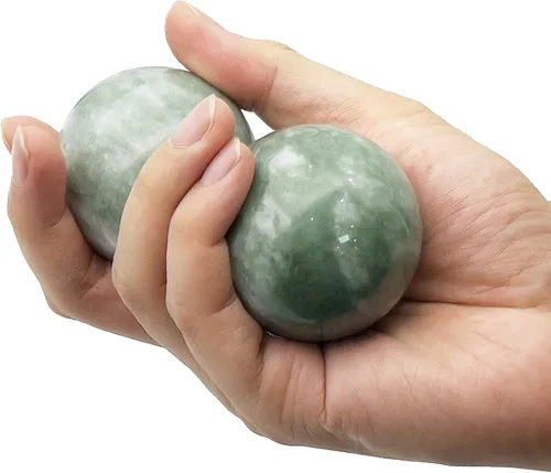 Miniatura 4 de Baoding - Bolas de acero inoxidable y piedra, para adultos, niños, 2.2 pulgadas, 2.2 pulgadas, color verde, juego de 2 unidades, 2 piezas, 1 paquete
