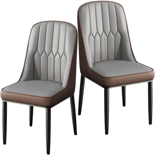 Miniatura 33 de YVYKFZD Juego de 2/4 sillas de comedor, sillas de cocina con respaldo y patas de metal, silla de comedor de piel sintética, silla auxiliar cómoda
