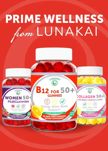Miniatura 7 de Lunakai Gomitas de vitamina B12 fabricadas en Estados Unidos para adultos mayores de 50 años, sin OMG B12 para aumentar la energía y la vitalidad
