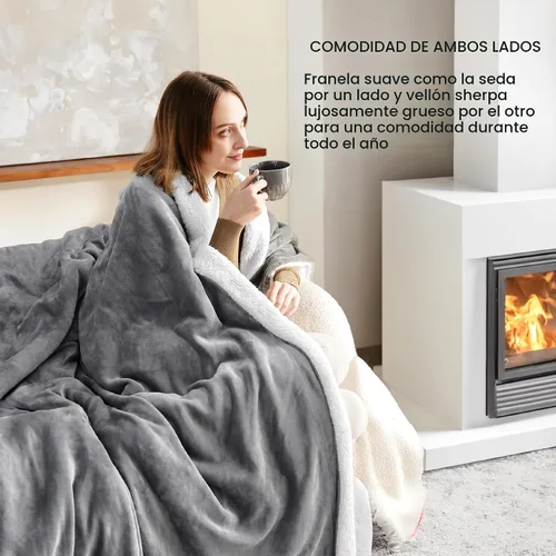 Miniatura 3 de Bedsure GentleSoft - Manta de forro polar Sherpa para sofá, manta de Navidad gruesa y cálida para invierno, manta de felpa suave y esponjosa como