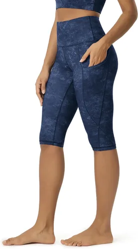 Miniatura 106 de ODODOS - Leggings capri de cintura alta para mujer con bolsillos, control de abdomen, no se transparentan, para entrenamiento atlético, running