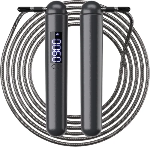 ACHDOFITS Smart Jump Rope for Women – Calorie Counter That Helps You Lose Weight | 4 Modes for Beginner to HIIT | Smooth Steel Wire, No Cutting,