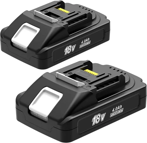 Worthmah Paquete de 2 baterías de repuesto de 4000 mAh de 18 voltios para batería de iones de litio Makita de 18 V BL1840B BL1815 BL1850B BL1860B,