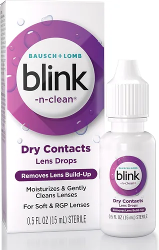 Gotas para Lentes de Contacto Blink-N-Clean, Gotas Humectantes para Lentes de Contacto Blandas y RGP, Hidrata Instantáneamente, Elimina la
