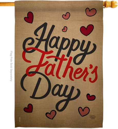 Bandera de casa con texto en inglés «Happy Father's Day House Flag» «Feliz Día del Padre», pancarta para colgar en la pared, para el hogar, césped,