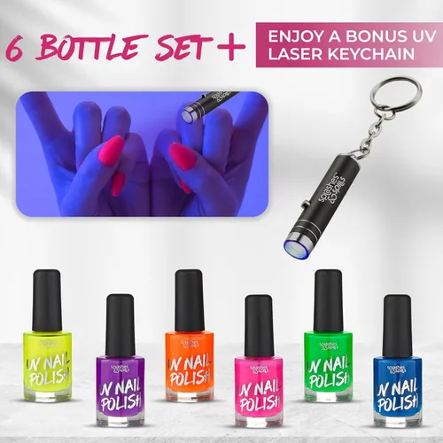 Miniatura 2 de splashes & spills Esmalte de uñas UV Blacklight Glow – Paquete variado de 6 colores, 0.5 fl oz – Día o Noche, Clubbing o Maquillaje de disfraces