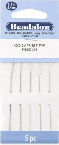 Miniatura 13 de Beadalon - Agujas plegables para ojos, paquete variado, finas de 0.012 in / 0.012 pulgadas, medianas, 0.014 in / .014 pulgadas, pesadas 0.51 / .020