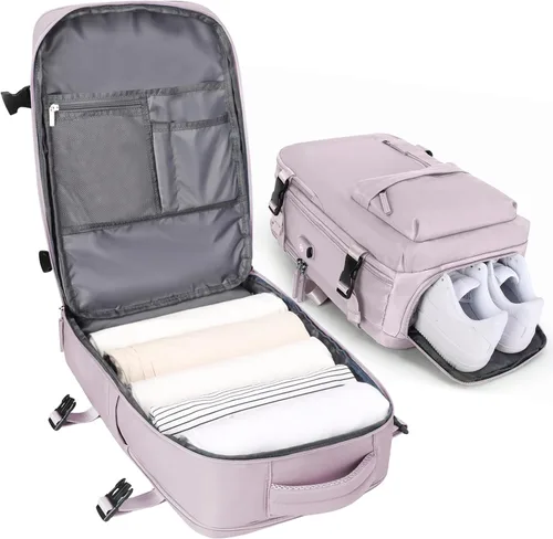 Miniatura 54 de VGCUB - Mochila grande para viaje, trabajo, negocios, mochila para laptop aprobada como equipaje de mano para vuelos, unisex, Negro -, Grande, Large