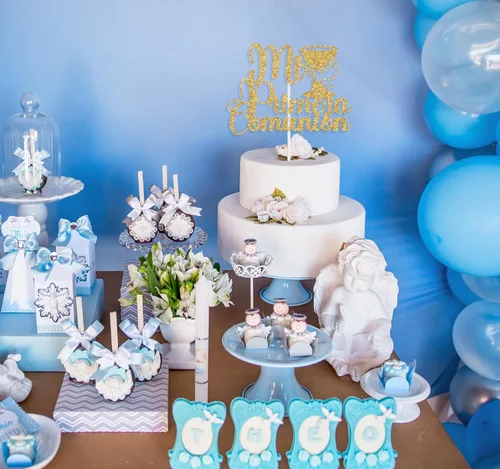 Miniatura 4 de Mi Primera - Decoración para tartas de comunión, decoración de pastel de primer bautismo de bebé español, primera comunión/Dios bendiga/suministros