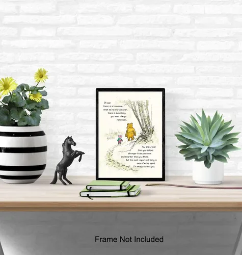 Miniatura 5 de Arte de pared de Winnie - Decoración para habitación de niños de Pooh - Niños - Dormitorio para niñas pequeñas - Arte para guardería de bebés