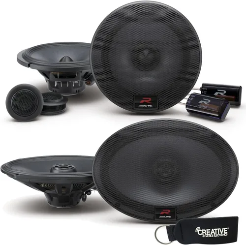 Alpine Paquete de la serie R: un par de altavoces Alpine R-S65C de 6.5 pulgadas y un par de altavoces coaxiales R-S69 6x9