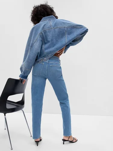 Miniatura 3 de GAP Jeans de mezclilla de corte recto clásico para mujer