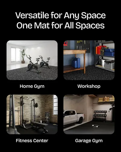 Miniatura 7 de 0.56 Inch Thick 96 Sq Ft Gym Flooring for Home Gym, 24 Tiles Robust Rubber Top with Eva Foam Exercise Equipment Mats, Protective Flooring Puzzle Mat