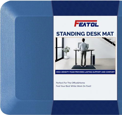 Miniatura 13 de FEATOL Tapete antifatiga para estar de pie, 9/10 extra grueso, ergonómico, de pie, cómodo tapete de espuma viscoelástica para estar de pie en casa