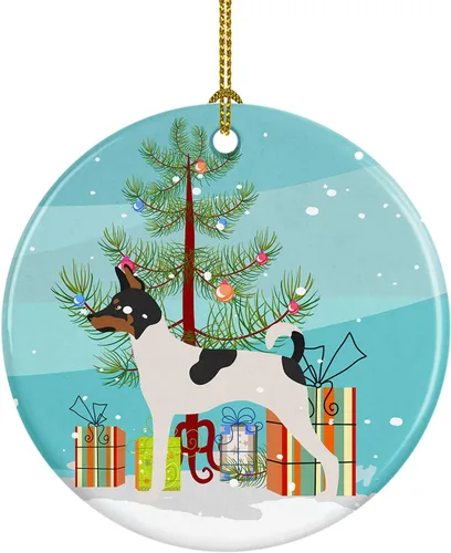 Caroline's Treasures American Toy Fox Terrier - Adorno de cerámica de Navidad para colgar en el árbol de Navidad, decoración para el hogar, Navidad,