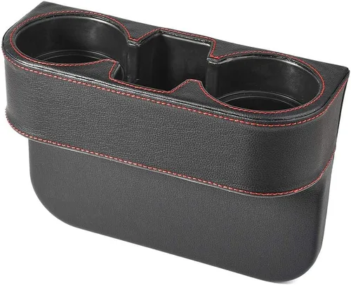 Miniatura 7 de BEIGE Organizador Multifuncional de Portavasos para Automóvil Organizador de Asiento de Automóvil Rellenador de Espacios Almacenamiento de Botellas