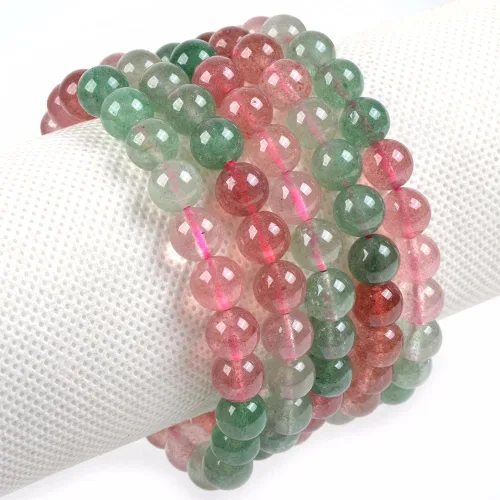 Miniatura 2 de Brazalete Justinstones de piedras semipreciosas, gemas de 8 mm, redondas, elástico, de 7 pulgadas, unisex