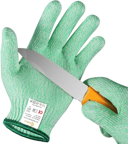 Miniatura 15 de Guantes Evridwear resistentes al corte para niños de 10 a 13 años, guantes de corte con protección de grado alimenticio nivel 5 para cocinar, Gris