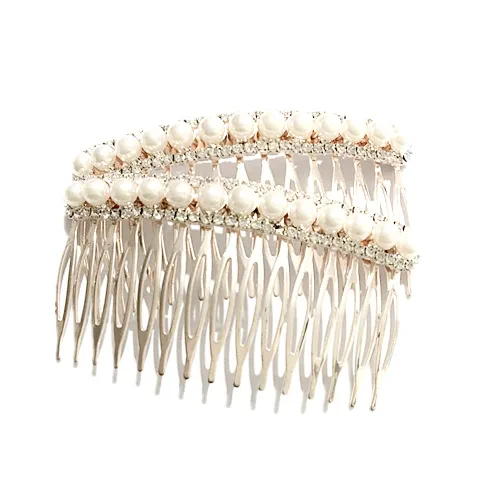 Los accesorios de pelo nupcial de moda más populares Rhinestone perla aleación peine de pelo de la boda horquilla nupcial cristal horquillas