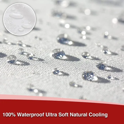 Miniatura 4 de Protector de colchón de mezcla de algodón turco que proporciona una superposición impermeable confiable y flexible, protección contra la humedad