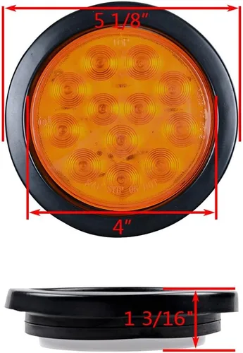 Miniatura 3 de Kit de tapones de cableado con cubierta de hule para luz trasera LED redonda de 4", 12 ledes, para RV, camioneta