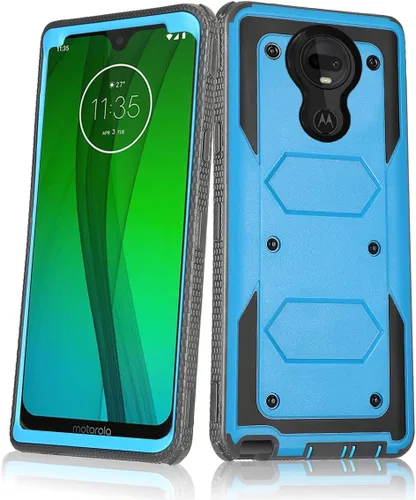 Miniatura 9 de Asuwish Funda de teléfono para Moto G7/G7+/Revvlry Plus Funda híbrida a prueba de golpes de cuerpo completo protector resistente Accesorios