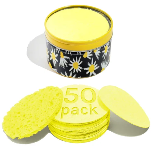 Miniatura 10 de AOA Studio 50 esponjas faciales comprimidas, esponjas cosméticas 100% naturales para limpieza facial, mascarilla exfoliante, quitar para maquillaje