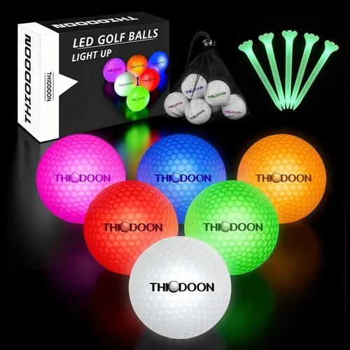 Miniatura 7 de THIODOON Glow in The Dark Golf Balls Light up Led Golf Balls Night Golf Gift Sets for Men Kids Women 6 Pack