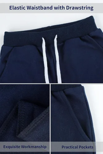 Miniatura 3 de Resinta Paquete de 3 pantalones deportivos para niños pequeños y bebés, pantalones deportivos casuales con bolsillo