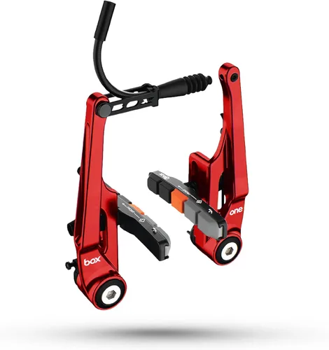 Miniatura 14 de Box Frenos en V BMX de gran tamaño de 85 o 4.252 in con pivotes de rodamiento sellados, fideos de cable flexible, brazos forjados en frío y perno