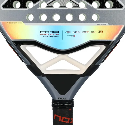 Miniatura 5 de Pala de pádel AT10 Pro Cup Comfort de Agustin Tapia 2025 Raqueta de lágrima serie PRO Tecnología Smartstrap HR3 Core Fibra de vidrio cara