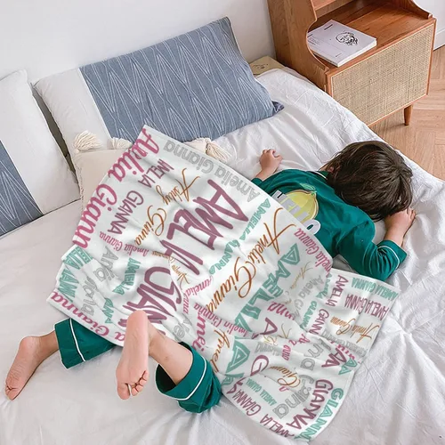 Miniatura 5 de Mantas de bebé personalizadas para niñas y niños, mantas de bebé personalizadas con nombre para niños y niñas, regalos personalizados para bebés