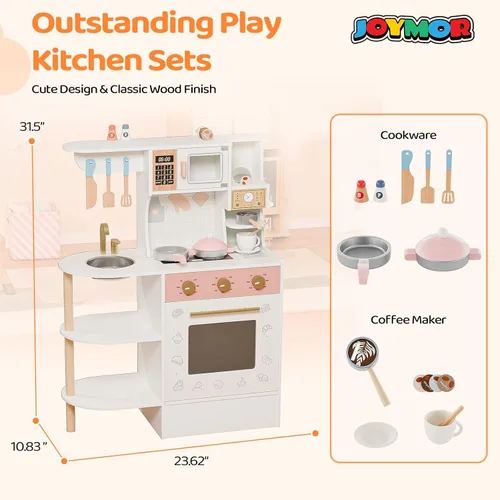 Miniatura 6 de JOYMOR Juego de Cocina Infantil, Cocina para Niños Pequeños con Fregadero de Cocina y Abundantes Accesorios de Cocina, Ideal para el Juego Creativo