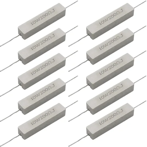 Miniatura 11 de 10 resistencias de cable de plomo axial de 10 W, 0.5 ohmios y 5 % – Resistencias de potencia de cemento cerámico fijas de heridas blancas