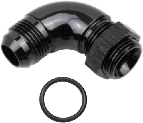 Miniatura 21 de 45 grados 4AN macho Flare a 4AN ORB puerto adaptador de flujo completo aluminio negro