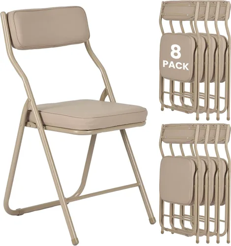 Miniatura 12 de Paquete de 2 sillas plegables acolchadas con cojín, juego de sillas de comedor plegables portátiles para interiores y exteriores, apilables