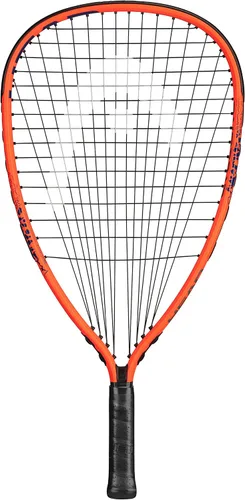 HEAD MX Cyclone 190 Club - Raqueta de raquetbol, raqueta de equilibrio de luz preencordada, azul/naranja
