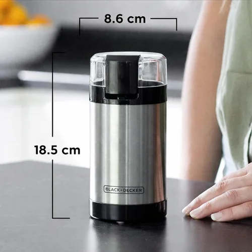 Miniatura 5 de Black & Decker CBG110SC Easy Touch - Molinillo eléctrico para café y especias, color negro