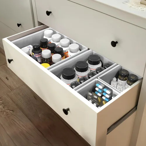 Miniatura 7 de SIMPLE HOUSEWARE Organizador de cajones plegable para ropa/ropa interior/bragas/body de bebé, contenedor para medias, juego de 12, gris
