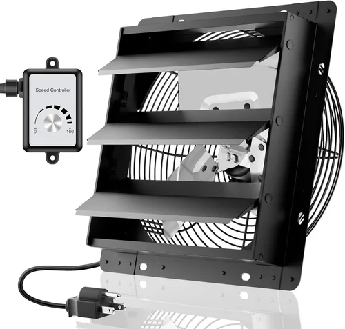Miniatura 16 de HG Power 350 mm Exhaust Fan with Speed Regulator, Industrial Wall Fan with EC Motor, 2200 m³/h, Wall Fan, Adjustable Aluminium Window Fan for