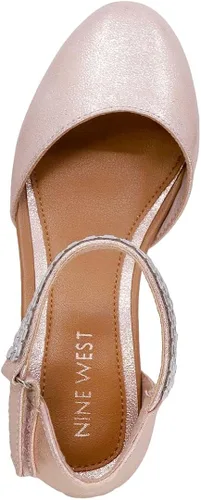 Miniatura 4 de NINE WEST Zapatos de vestir de tacón bajo de dos piezas para niñas y niñas con correa de tobillo