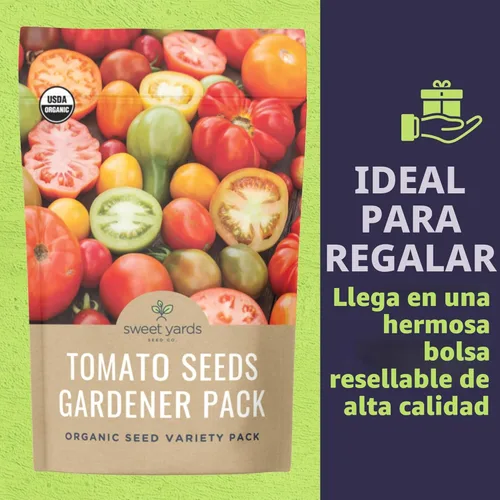 Miniatura 6 de Paquete variado de semillas de tomate orgánicas tradicionales – 9 paquetes de semillas: Brandywine rosa, Roma, cebra verde, piña, Hillbilly, Krim