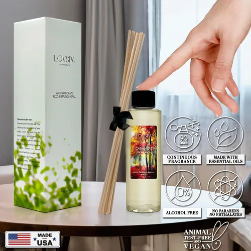 Miniatura 5 de Cashmere Woods - Repuesto de aceite difusor de varillas con varillas de repuesto una mezcla aromática de madera, lavanda y lila con almizcle