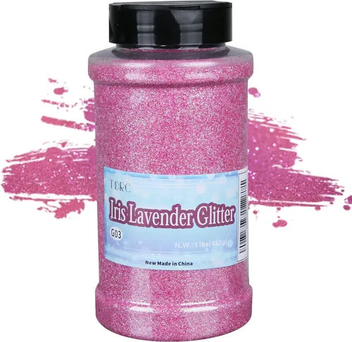 Miniatura 56 de TORC Purpurina fina roja de 1 libra y 16 onzas de purpurina en polvo para vasos, resina para manualidades, slime, cosméticos, pintura de uñas, Rojo