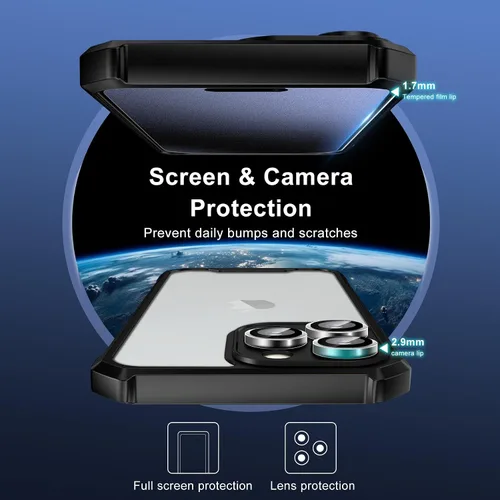 Miniatura 7 de [2+1 para iPhone 16 Pro Protector de pantalla de privacidad mate y protector de lente de cámara, antideslumbrante, antiespía 9H, película de vidrio